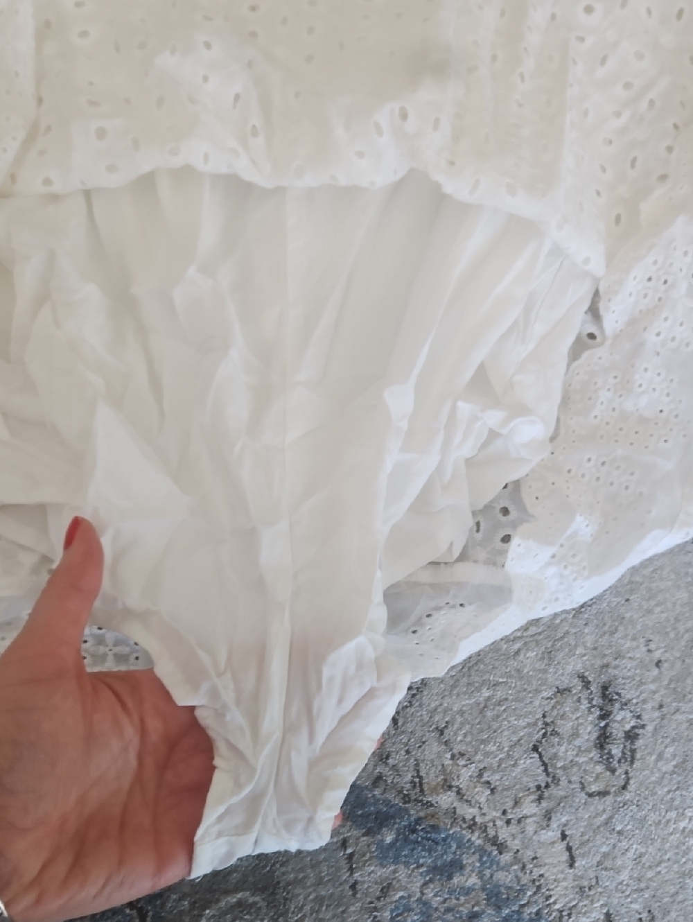 Mustard Seed White Eyelet Mini Dress with Ruffle Details - Picture 4 of 7